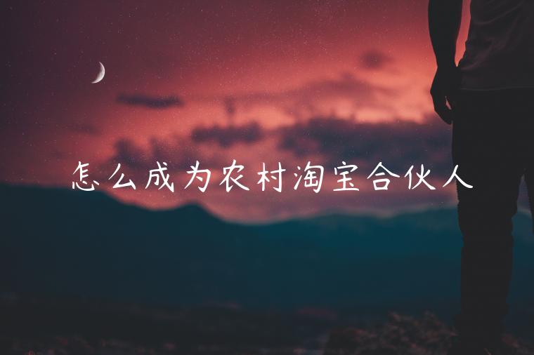 怎么成為農(nóng)村淘寶合伙人